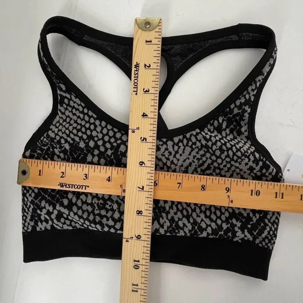 Spiritual Gangster Snakeskin Print Black Gray Racerback Sports Bra NEW Sz XS/S - Picture 5 of 6
